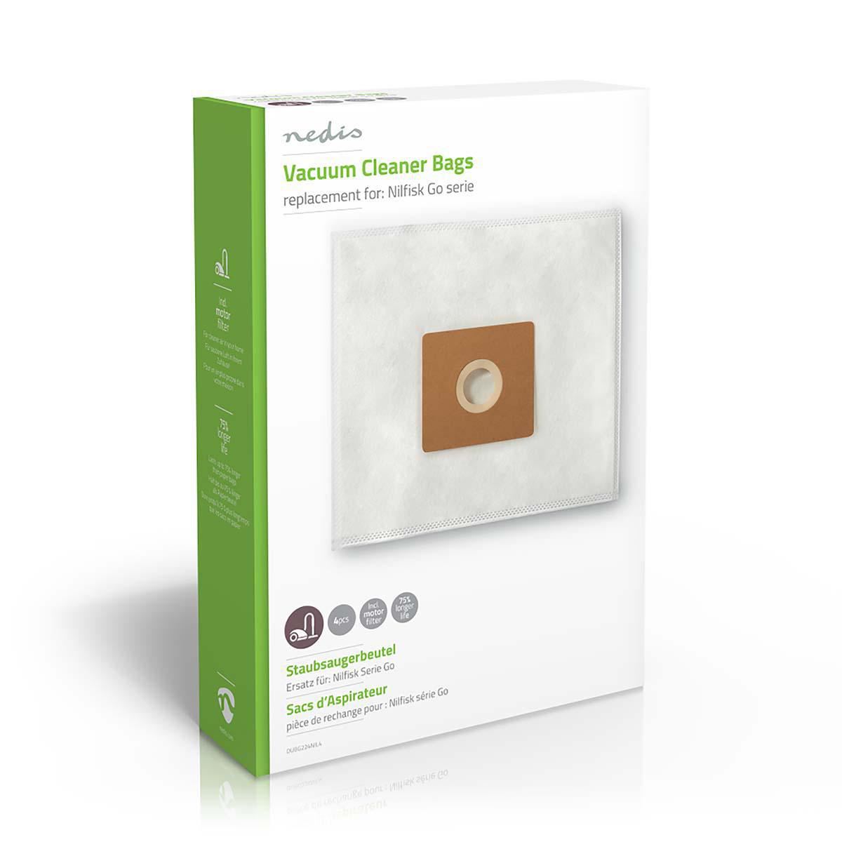 Nedis Vacuum Cleaner Bag | 4 pcs | Synthetic | Most sold for: Nilfisk | White