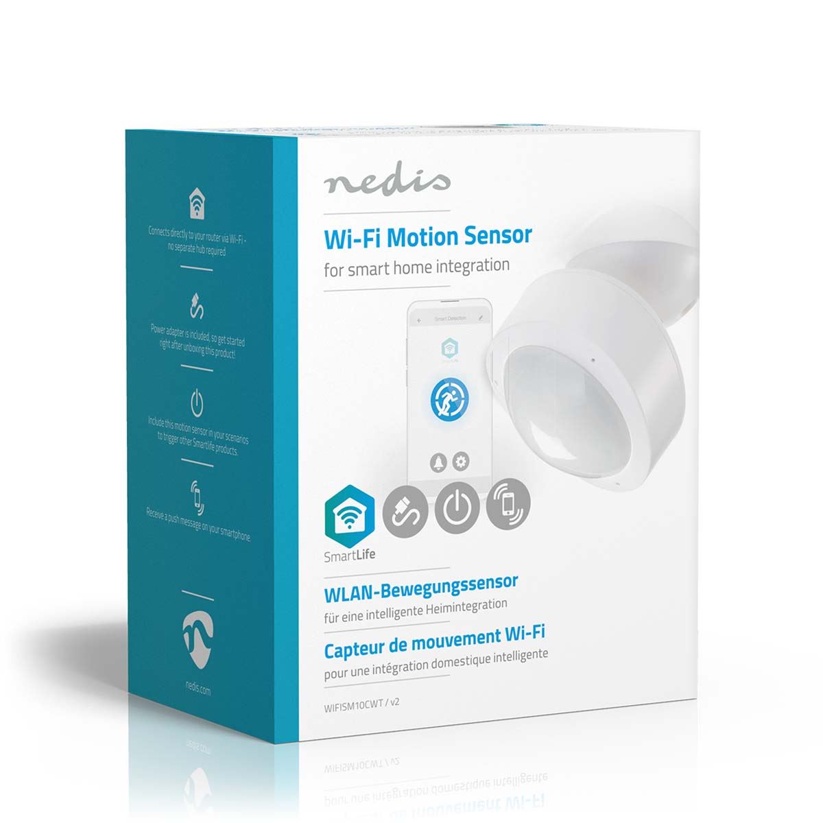 Nedis SmartLife WiFi PIR Motion Sensor App Remote Voice Control for Google Home Alexa
