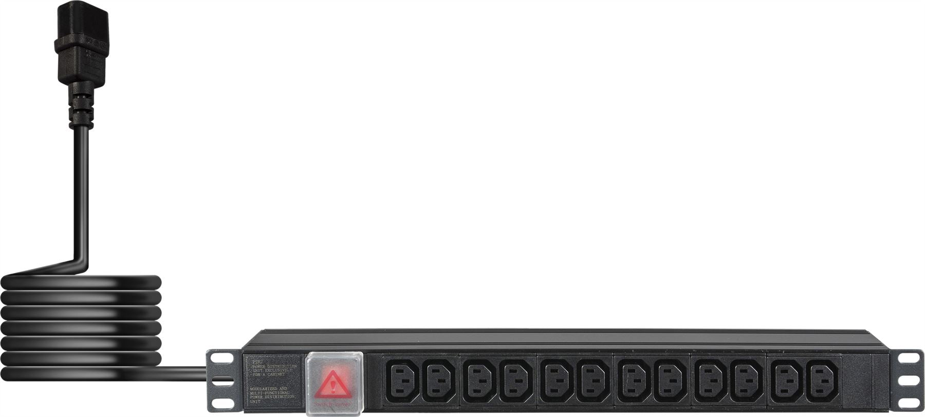 12-Way Horizontal IEC C13 Switched PDU 19-Inch 1U Power Distribution Unit 2m
