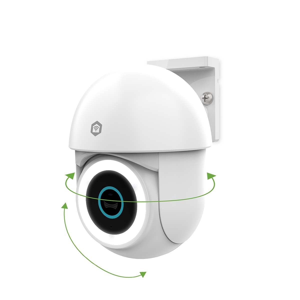 Nedis SmartLife Outdoor Camera | Wi-Fi | Spotlight | 3MP Full HD 1296p | Pan tilt | IP65 | Cloud Storage (optional) / microSD (not included) / Onvif | 5 V DC | With motion sensor | Night vision | White