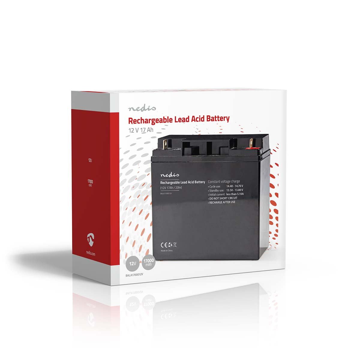 Nedis Battery | Lead-Acid | Rechargeable | 12 V | 17000 mAh