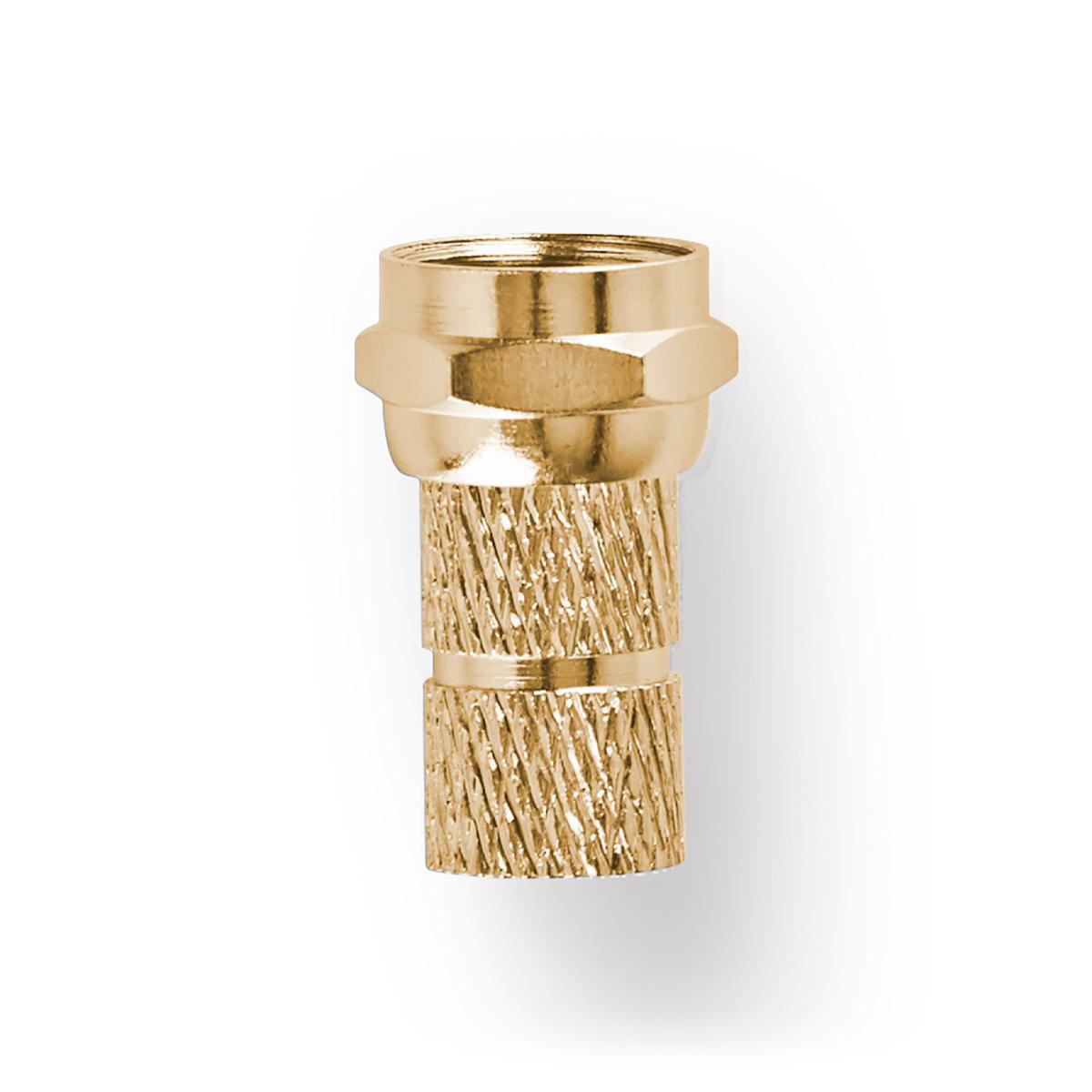 Nedis F-Connector | Straight | Male | Gold Plated | 75 Ohm | Twist-on | Cable input diameter: 5.5 mm | Copper | Metal | 2 pcs | Window Box