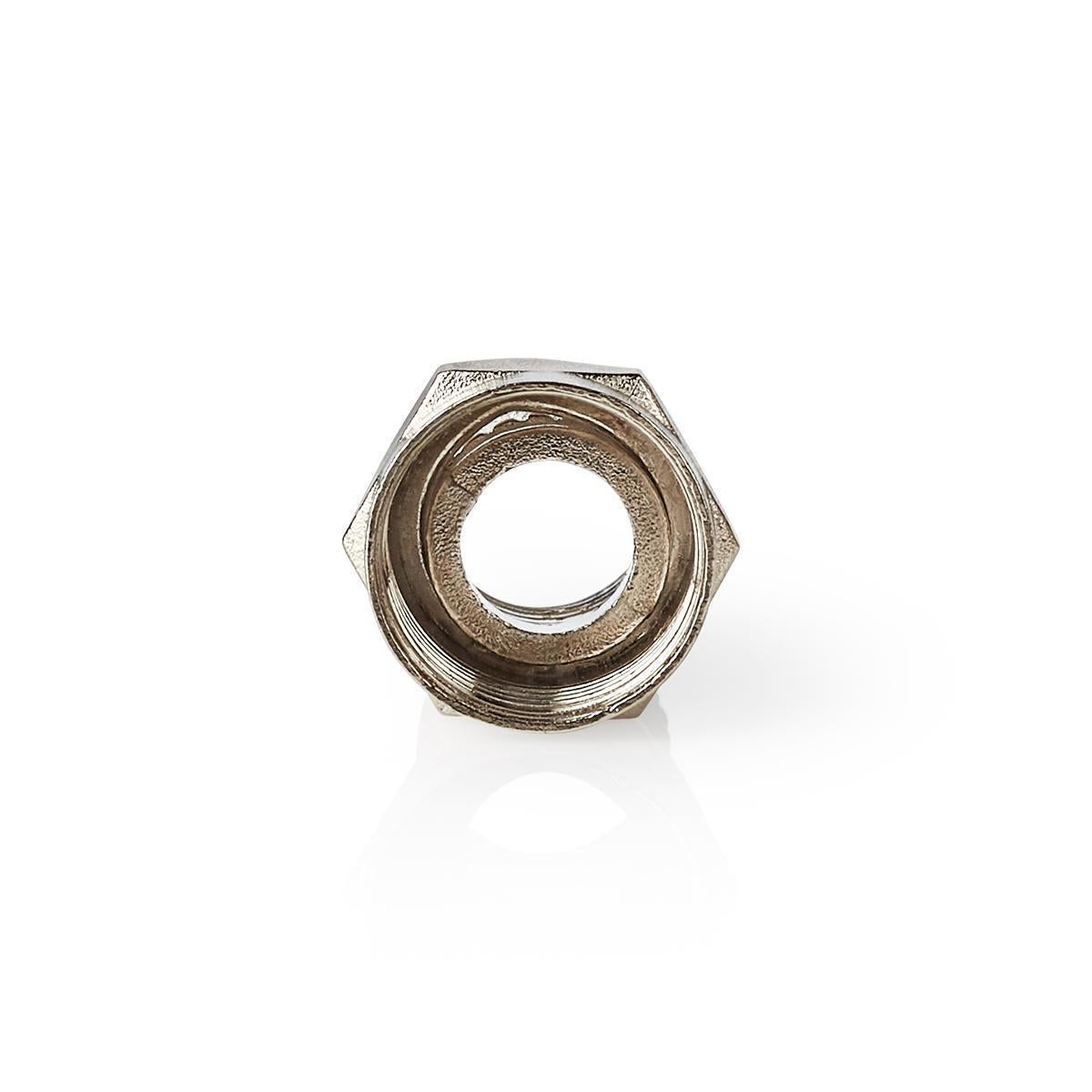 Nedis F-Connector | Straight | Male | Nickel Plated | 75 Ohm | Twist-on | Cable input diameter: 7.5 mm | Zinc Alloy | Silver