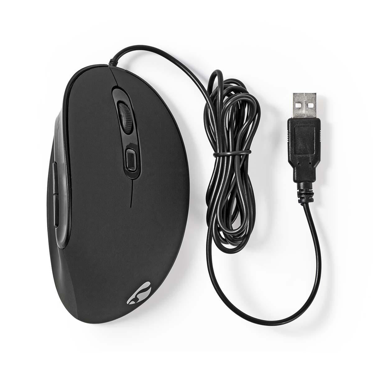 Nedis Wired Mouse | DPI: 1200 / 1800 / 2400 / 3600 dpi | Adjustable DPI | Number of buttons: 6 | Programmable buttons | Right-Handed | 1.60 m