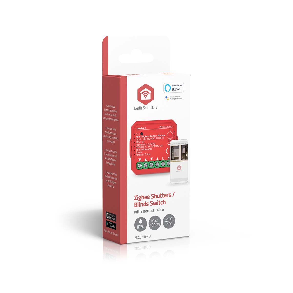 Nedis SmartLife Built-in Module | Shutter / Blinds | 1000 W | Terminal Connection | App available for: Android™ / IOS