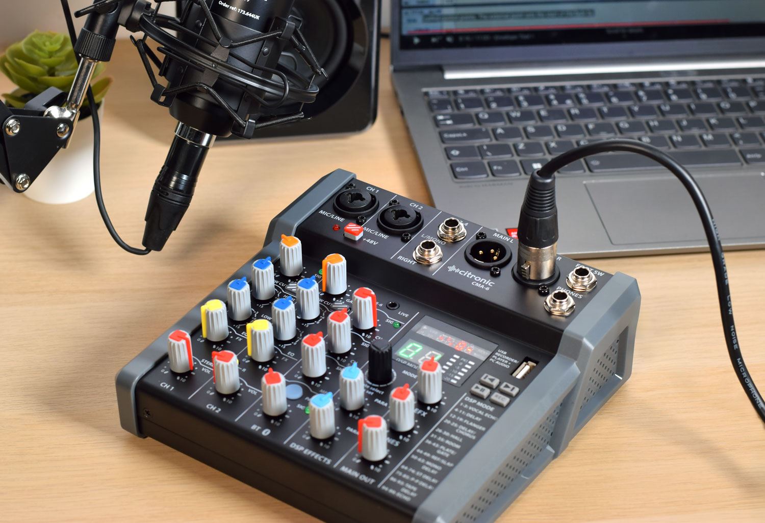 Citronic CMA-6 Compact Mixer with DSP FX and Bluetooth / USB Play & Record