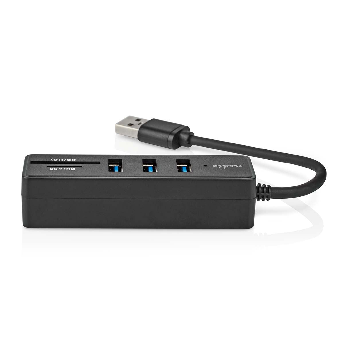 Nedis USB Hub | USB-A Male | 3x USB A Female | 5 port(s) | USB 3.2 Gen 1 | USB Powered | 5 Gbps | SD & MicroSD