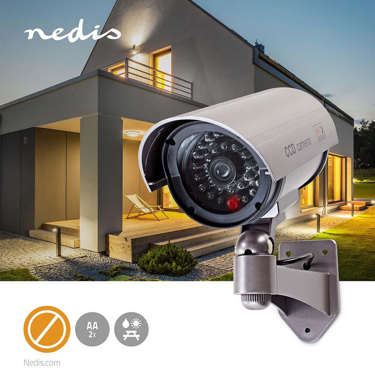 Nedis Dummy Security CCTV Fake Camera | Bullet | IP44 | Grey