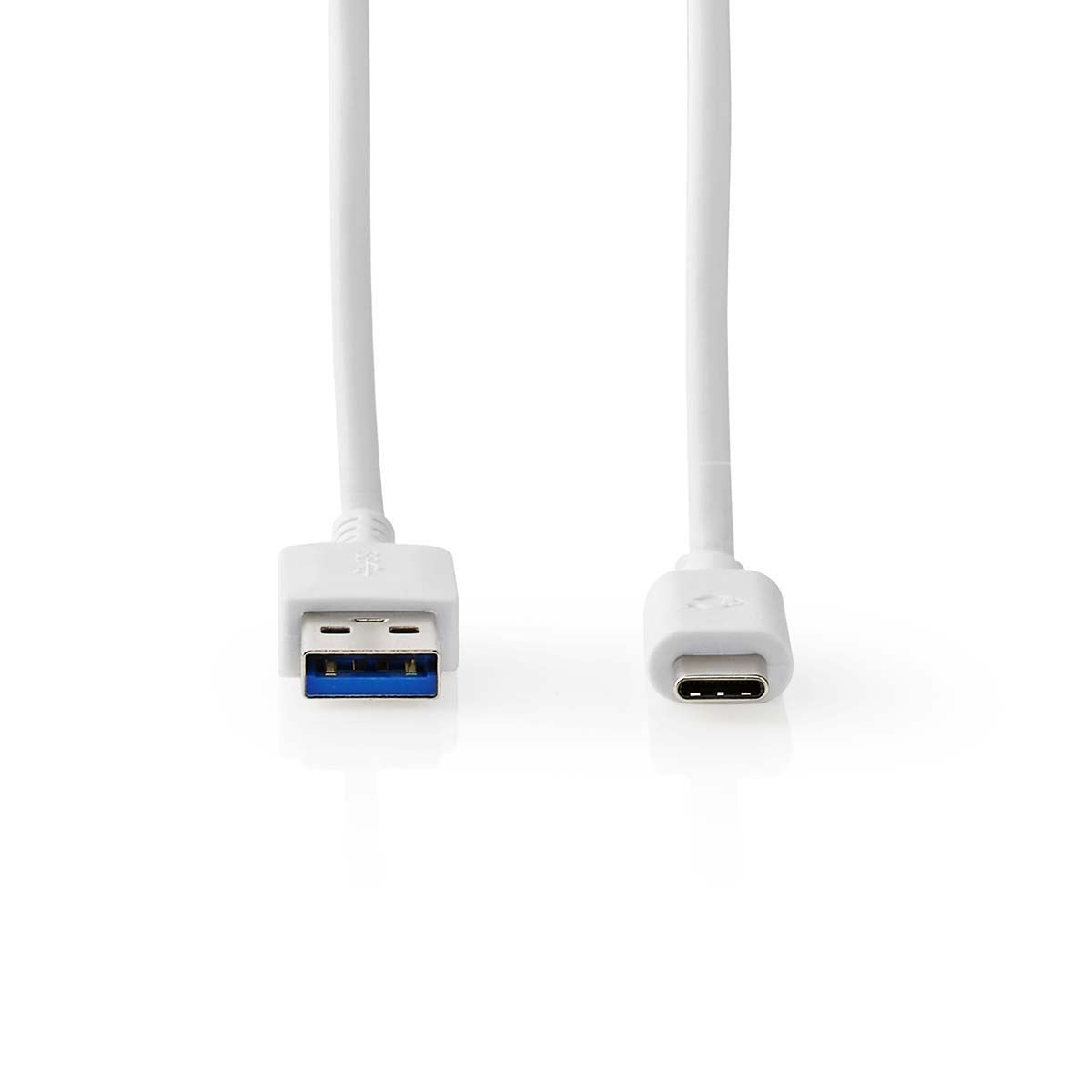 Nedis USB Cable | USB 3.2 Gen 2 | USB-A Male | USB-C™ Male | 60 W | 10 Gbps | Nickel Plated | 1.00 m | Round | PVC | White | Box