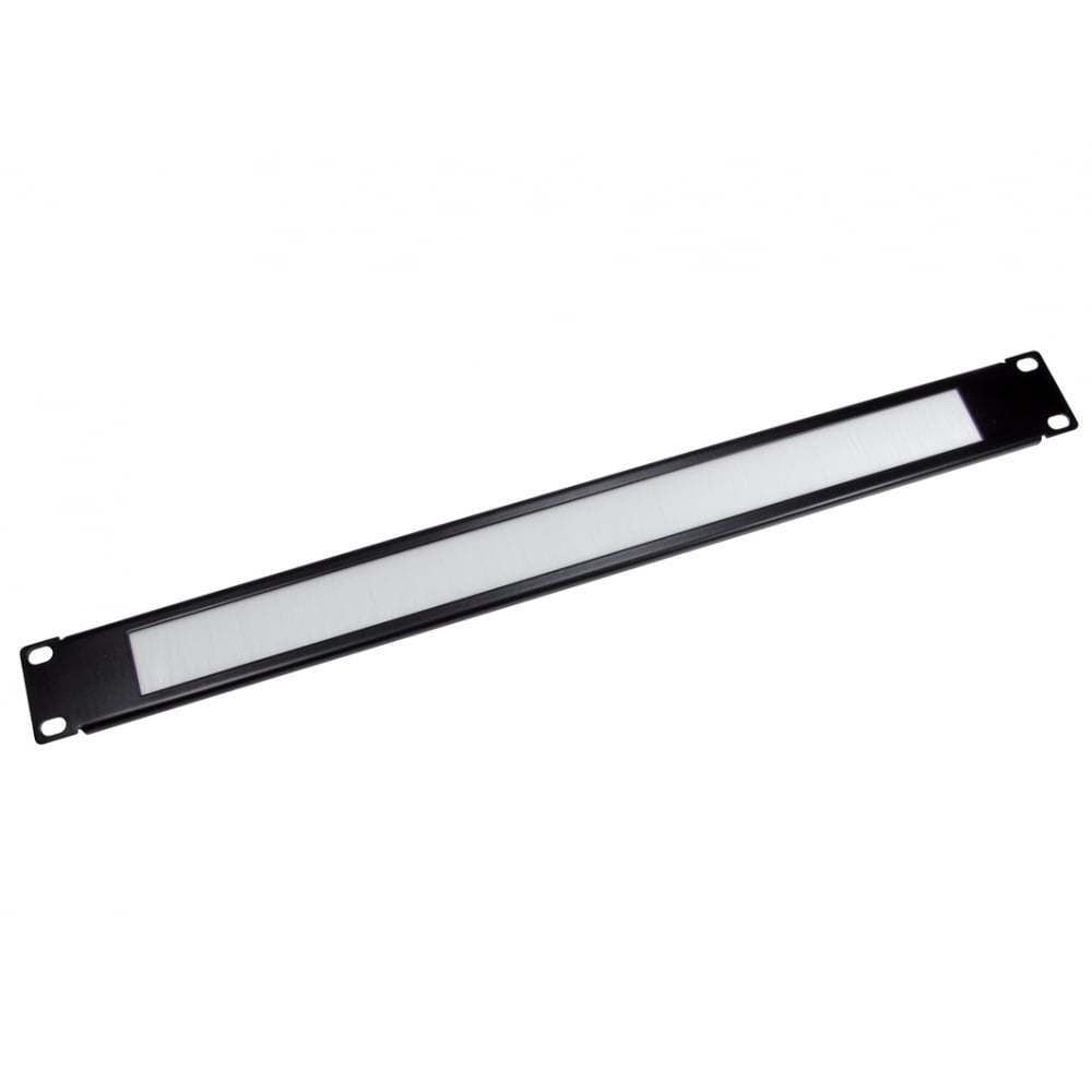 Ex-Pro 19 Inch Brush Strip Cable Management Panel, Sturdy 1U Rack Mount Brush Plate with White Bristles