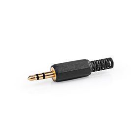 Nedis Audio 3.5mm Jack Connector | Straight | Male | Gold Plated | Soldering | Cable input diameter: 4.0 mm | PVC | Black / Gold | 25 pcs | Envelope