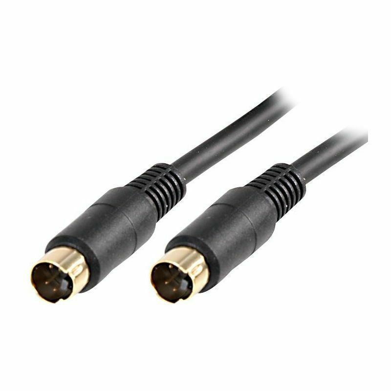 15m 4 Pin Mini-DIN (S-VHS) Male to (S-VHS) Male Lead, Black
