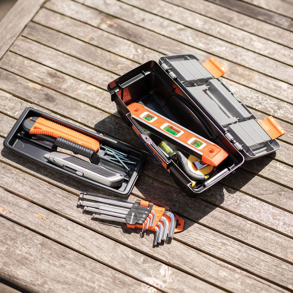 Mercury Small Tool Box Hobby Storage Case Box With Removable Tray Carry Handle Organiser