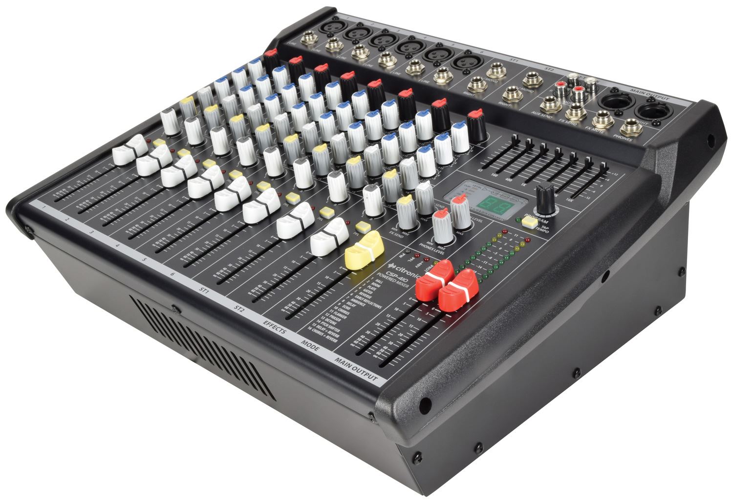 Citronic CSP Series Compact Powered Mixer With Built In Effects - 10 inputs 400W