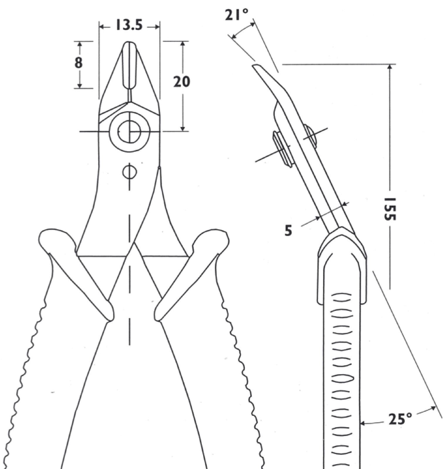Piergiacomi Cutting Pliers 138 mm Precision up to 16 AWG