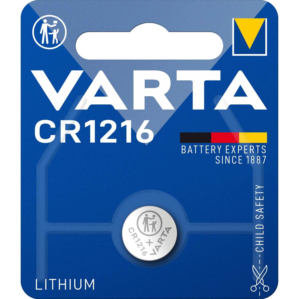 Varta CR1216 Lithium Button Cell Battery 1-Blister