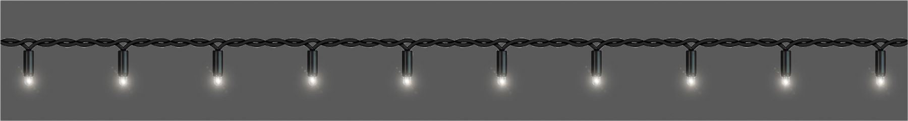5m Easy-Connect Cool White 40 LED String Lights With Interconnectable Black Rubber Cable