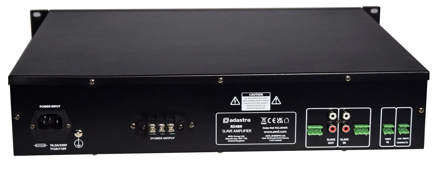 Adastra RS480 480w Class-D Slave Amplifier 100V