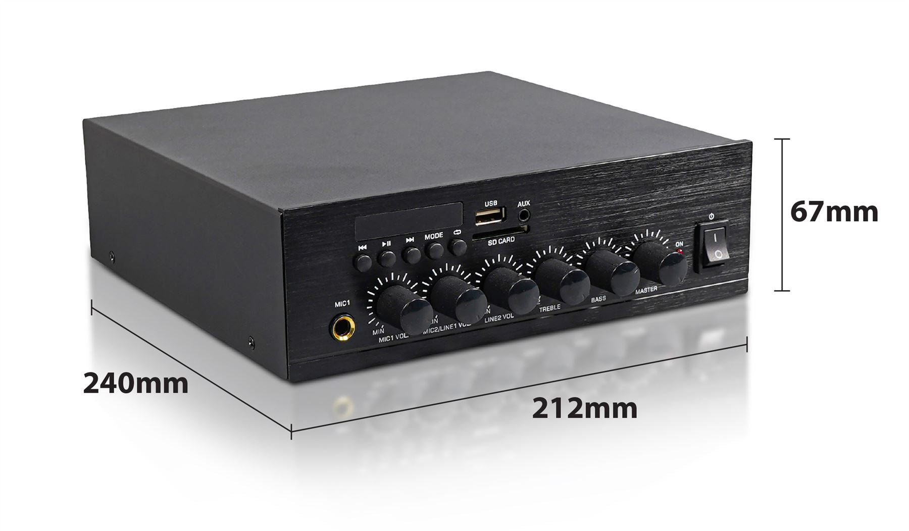 Mixer-Amplifier with USB SD Media Playback AUX and Bluetooth 30w