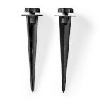 Nedis Outdoor Ground Spike for Floodlight Mouting | 2 pcs | Aluminium | Black