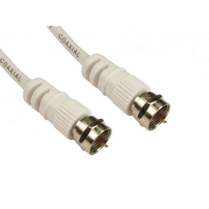 Satellite & Antenna Cable | F Male | F Male | Nickel Plated | 10.0 m | Round | PVC | White
