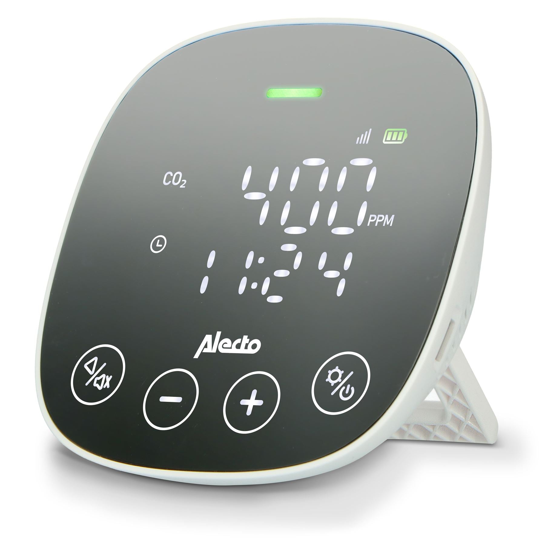 Alecto AQ30 LCD Air Quality Monitor Meter for CO2, Humidity with NDIR sensor | EN 61326-1:2013 ISO | White