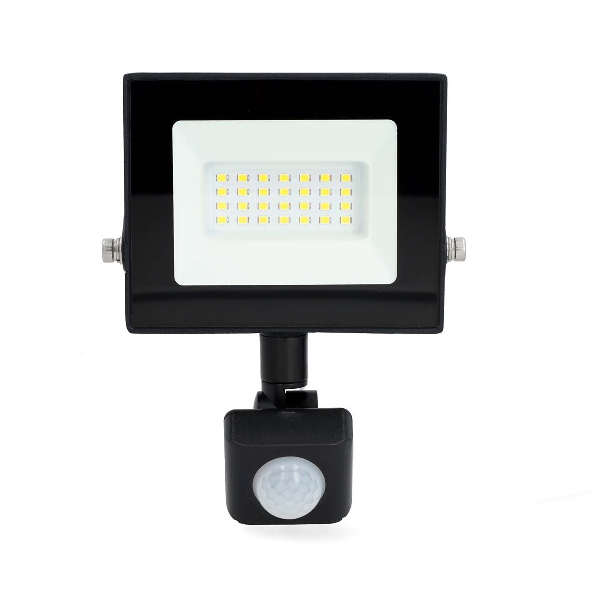 Nedis LED Floodlight with Motion Sensor, 20W Energy Efficient Outdoor Light 1620 Lumens, 4000K Cool White, Adjustable Mounting Bracket, Detection Range 3x8m, Instant Illumination