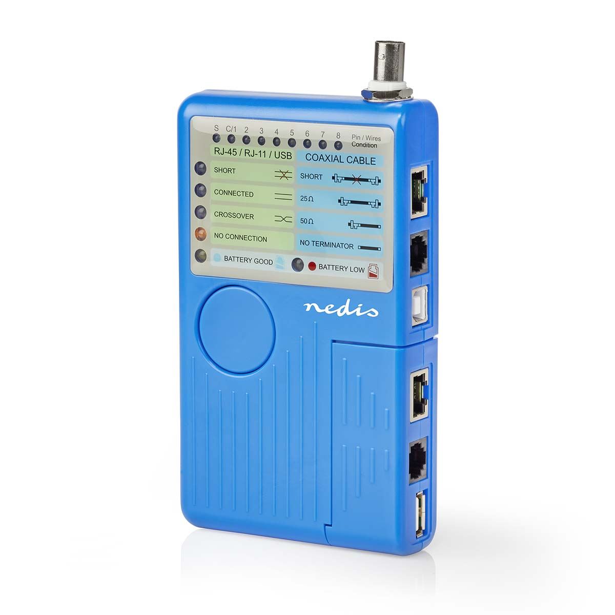 Nedis LAN measuring instrument | Wired | 180 m | LED indicator | Battery Powered