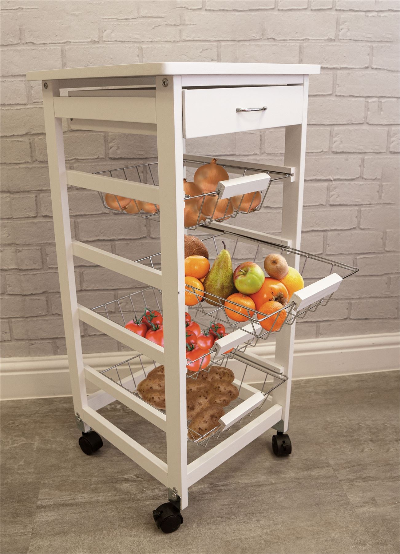 Kitchen Trolley on Castors Storage Kitchen Space, Kitchen Caddy, Serving Trolley