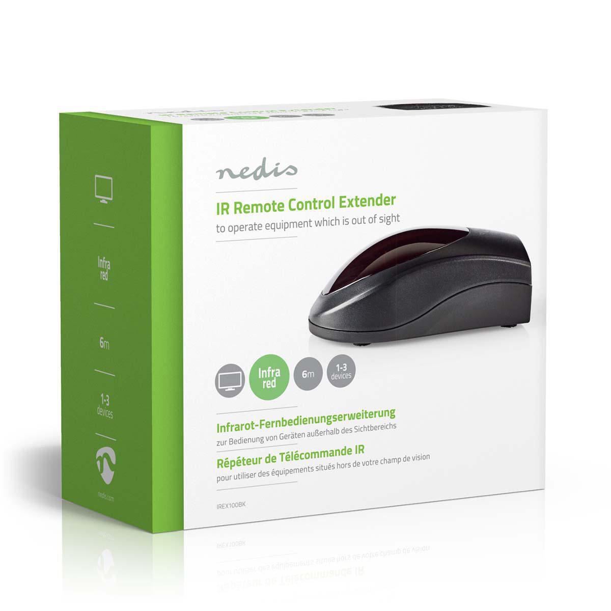 Nedis IR Remote Control Extender | 433.92 MHz | Control 3 Devices in a cupboard | 6m Range | Black