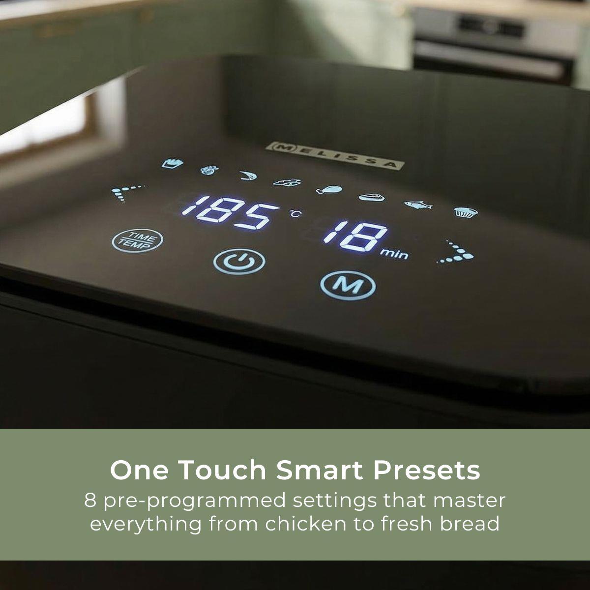 MELISSA Digital Hot Air Fryer XL | 5 l | 60-min Timer | 8 Presets | Viewing window | Black