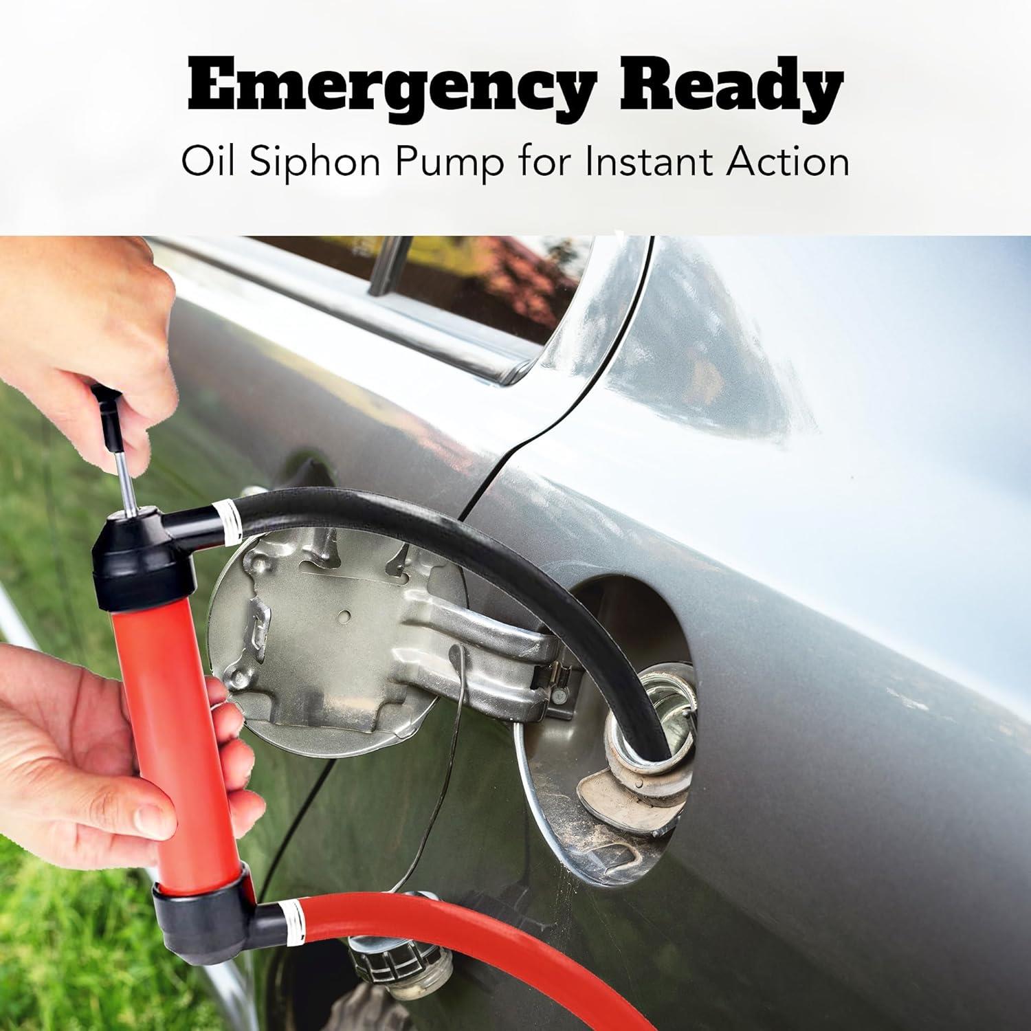 Hand Transfer Siphon Syphon & Air Pump Fuel Oil Water Liquid Fluid Extractor Kit