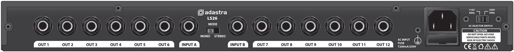 Adastra LS26 Line Splitter 1:12 / 2:6 Input / Outputs