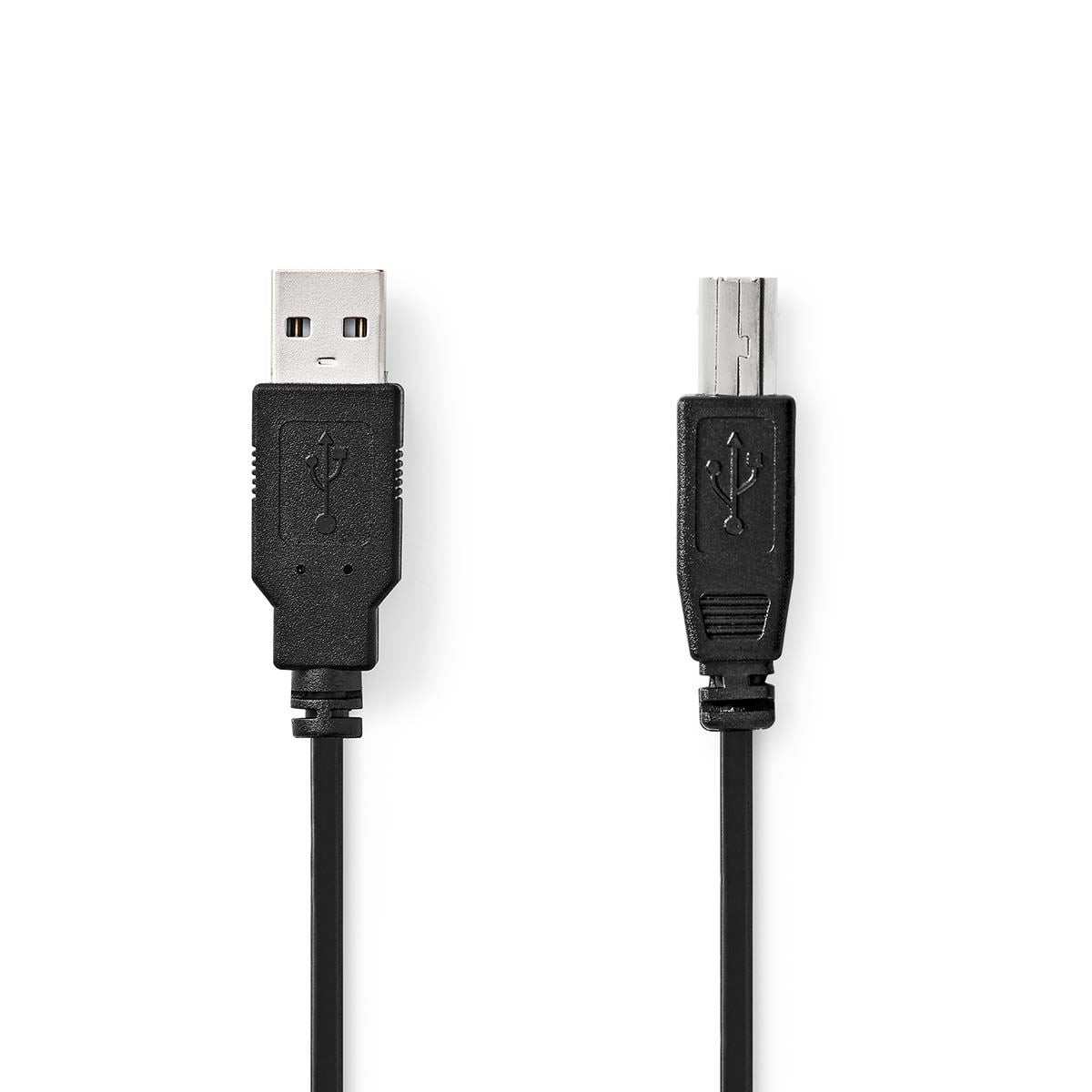 Nedis USB Cable | USB 2.0 | USB-A Male | USB-B Male | 10 W | 480 Mbps | Nickel Plated | 1.00 m | Round | PVC | Black