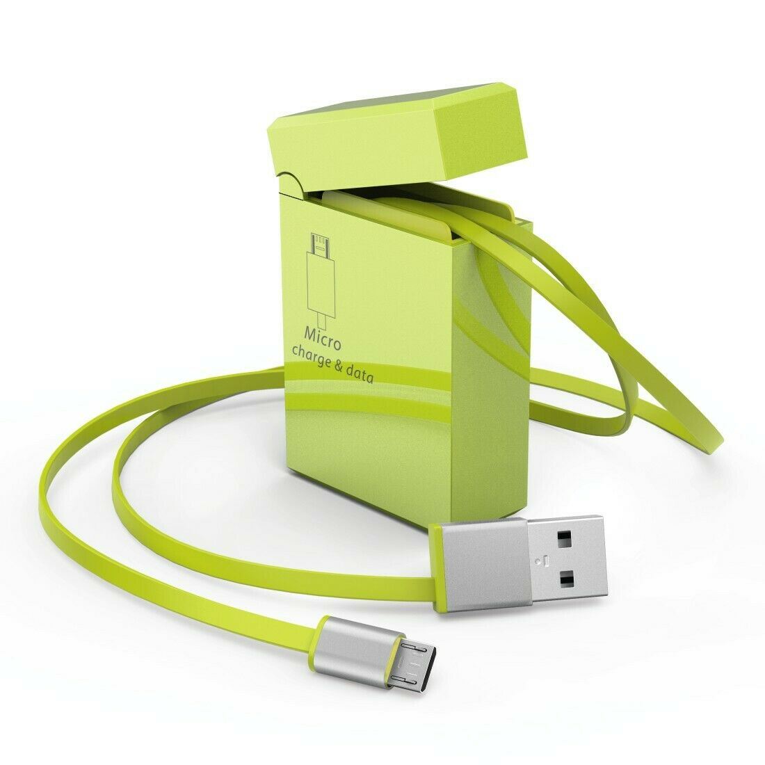Hama Retractable USB Cable | USB 2.0 | USB-A Male | USB Micro-B Male | 480 Mbps | Nickel Plated | 0.75 m | Flat | PVC | Green