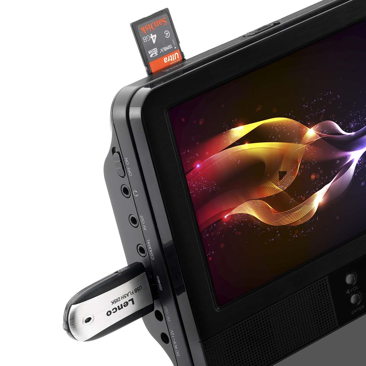 Lenco MES-415 9" Dual Car DVD Players with HDMI Input, 2 Headphones, Brackets, Remote, AV in & AV Out, USB/TF Card - Black