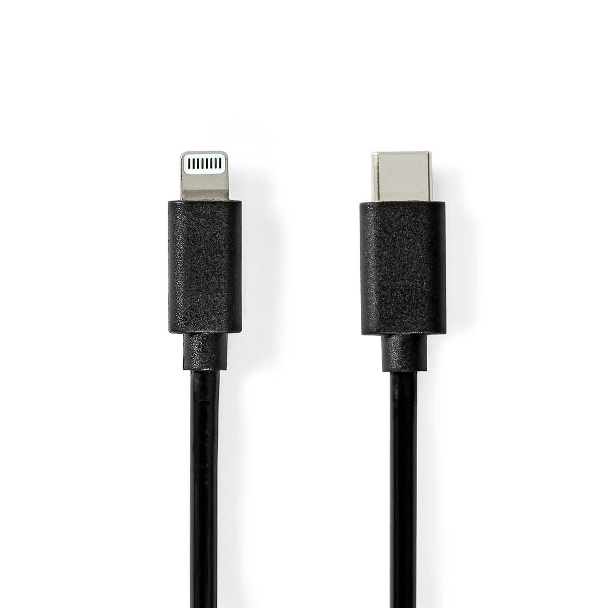 Nedis Lightning Cable | USB 2.0 | Apple Lightning 8-Pin | USB-C™ Male | 480 Mbps | Nickel Plated | 1.00 m | Round | PVC | Black | Label