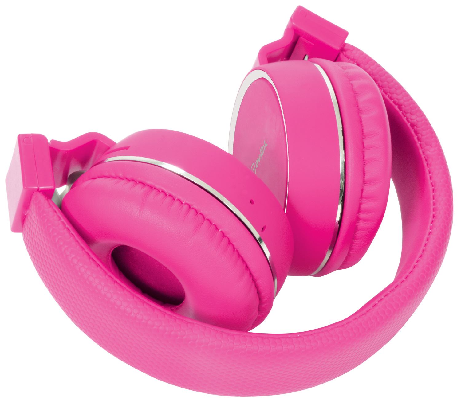 Av:link Foldable Stereo Bluetooth Headphones Wireless Headset Mic MP3 FM SD Slot Smartphone - Pink