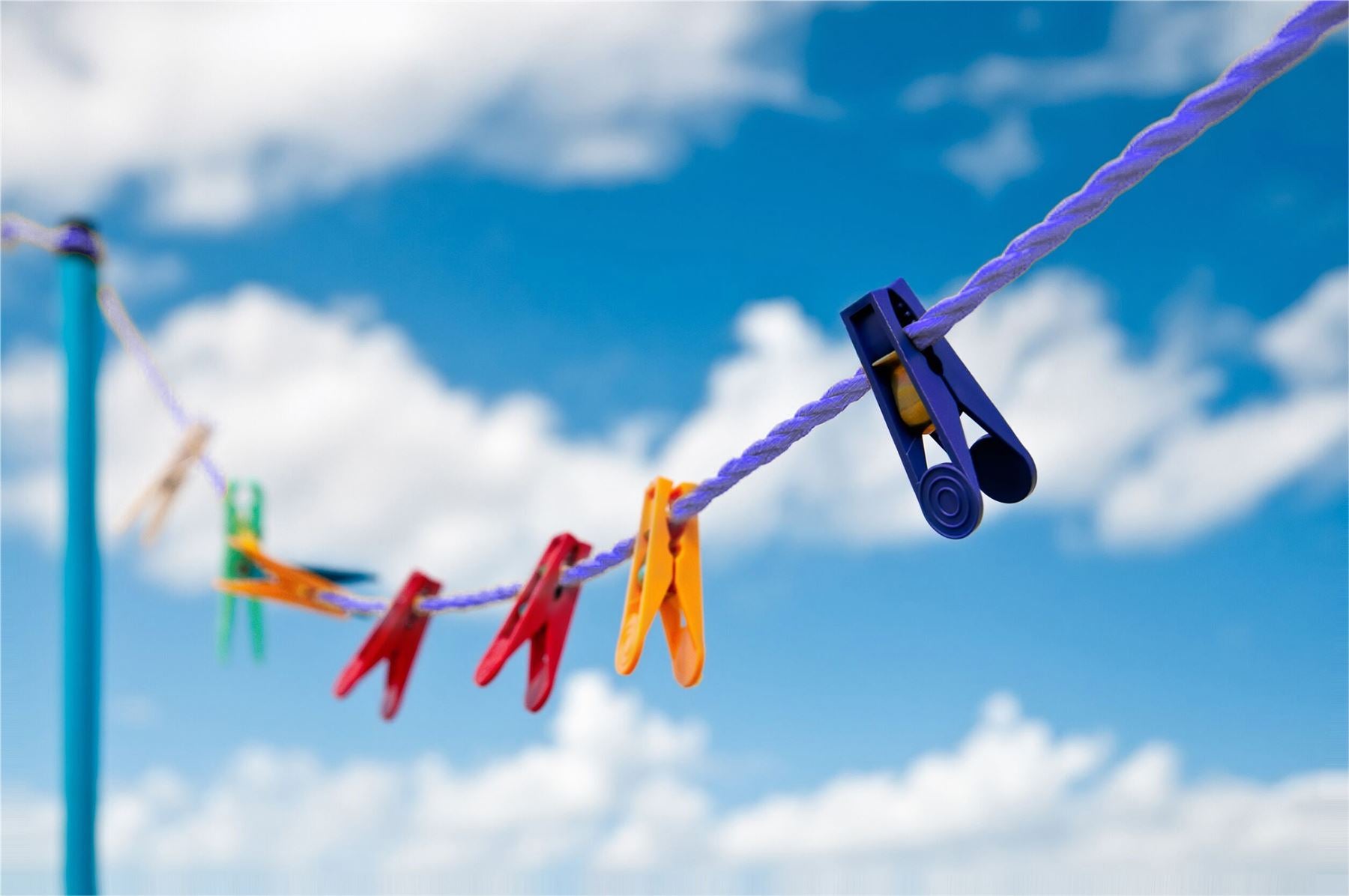 20m Heavy Duty Clothes Washing Line Rope Laundry Dryer - Blue