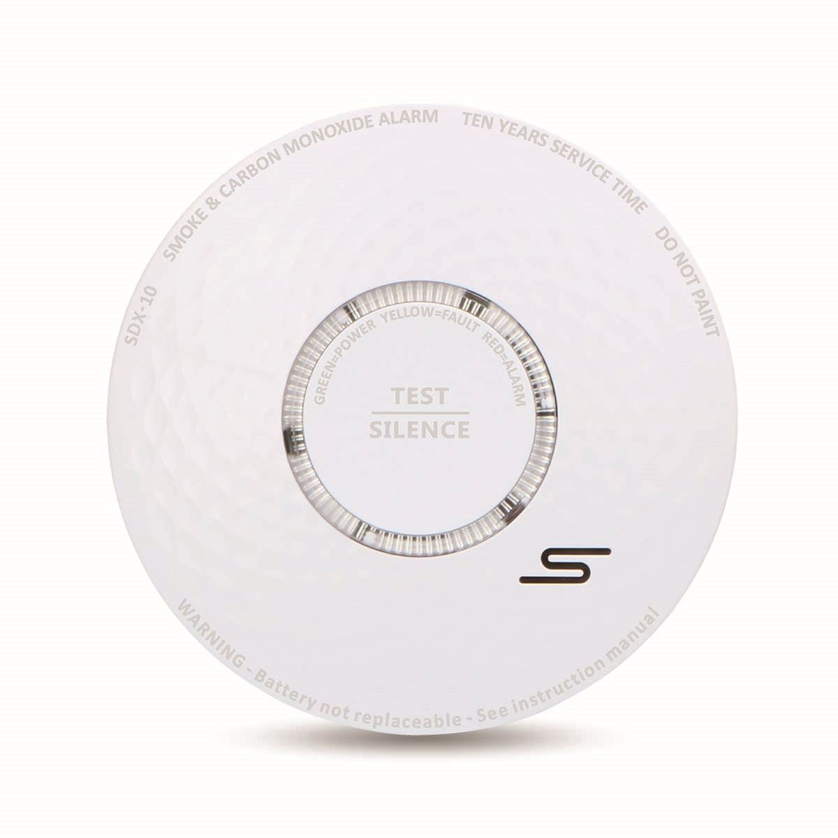Alecto SDX10 | Smoke and Carbon Monoxide Alarm | Battery Powered | Sensor life cycle: 10 year | EN 50291 | Android™ / IOS | With test button | 85 dB | White