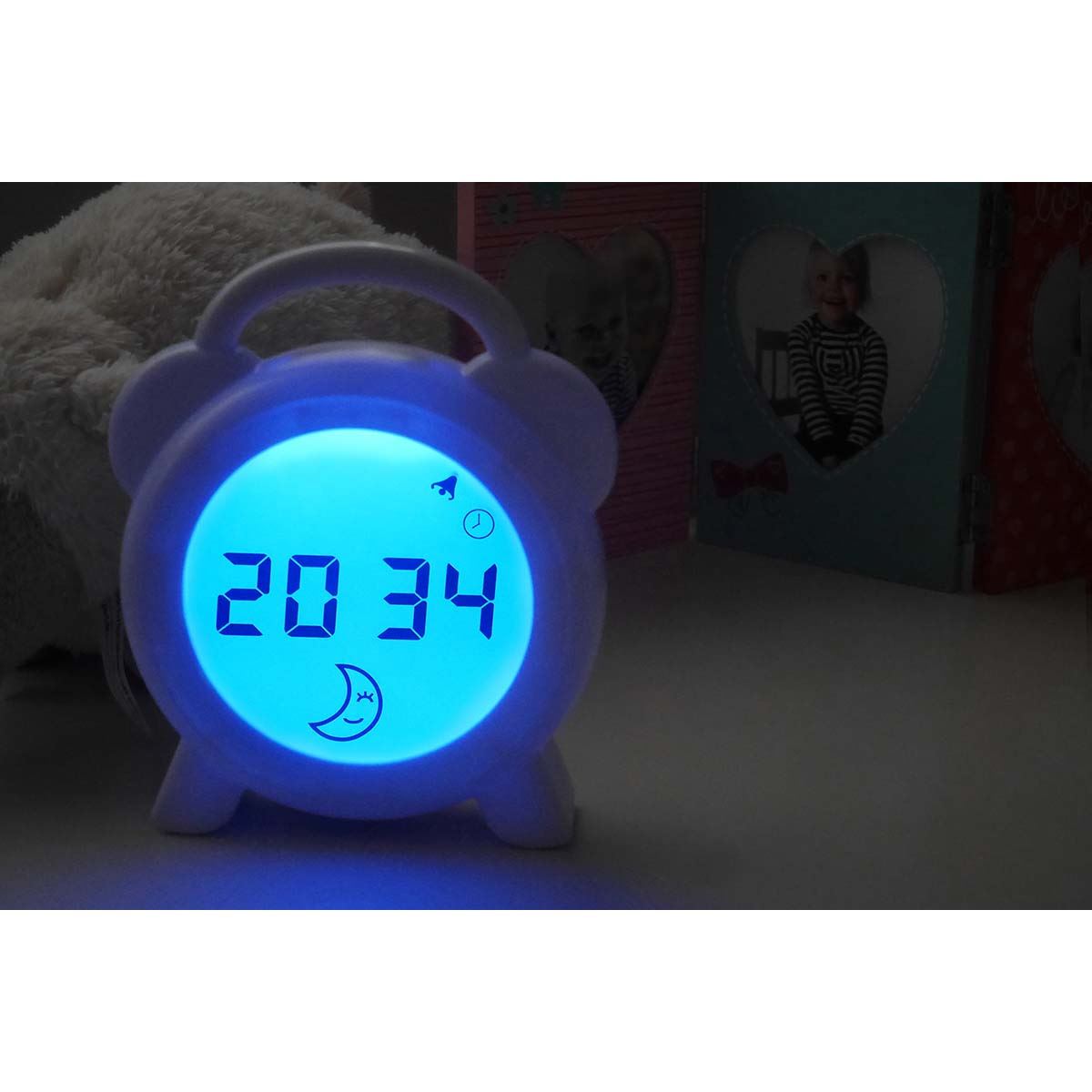 Alecto Childrens Sleep Trainer & Night Lamp Light / Alarm Clock White