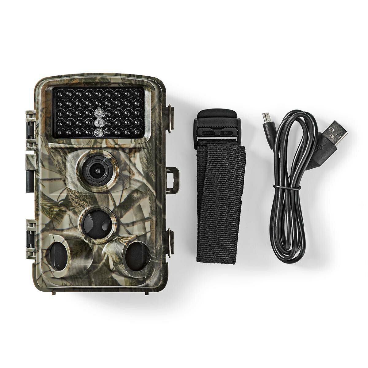 Nedis Wildlife Camera | 1080p@30fps | 16.0 MPixel | 5 MPixel CMOS | IP56 | Black No-Glow IR | Night vision | Viewing angle: 90 ° | Motion sensor | Detection angle: 120 ° | Detection range: 20.0 m | Screen size: 2.4 " | LCD Screen | Brown/Green