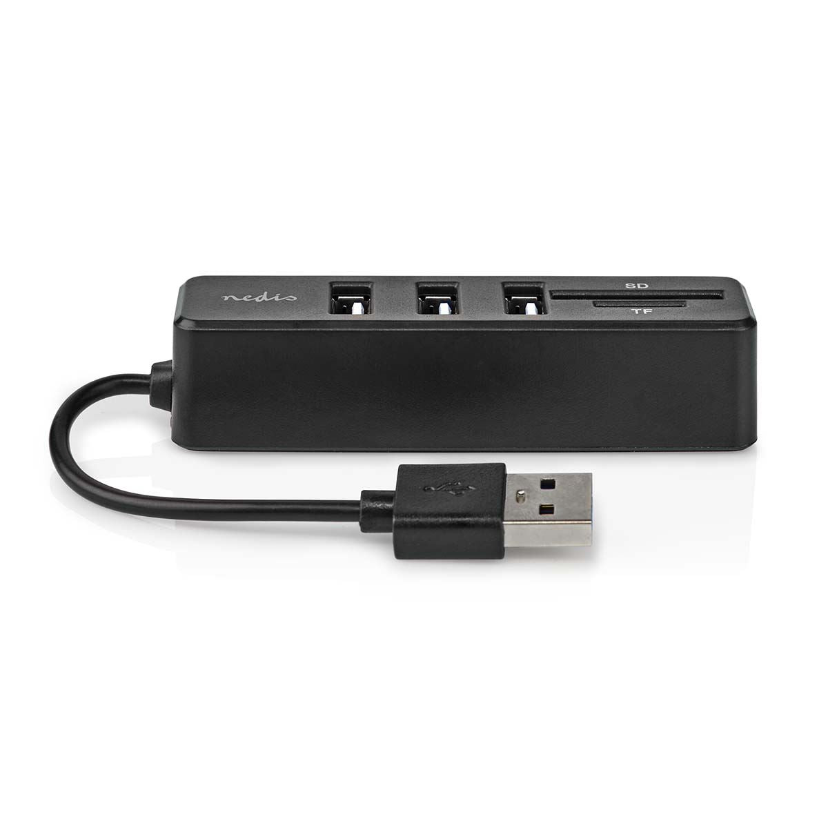 Nedis USB Hub | 1x USB-A | 3x USB A Female | 5 port(s) | USB 2.0 | USB Powered | SD & MicroSD