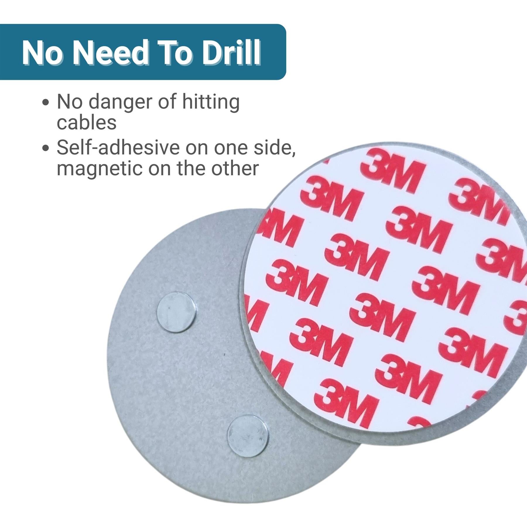 Ex-Pro Magnetic Holder for Smoke Detectors, Fire Alarms, Smoke Alarm, Round, 70mm  Diameter, Assembly without Tools