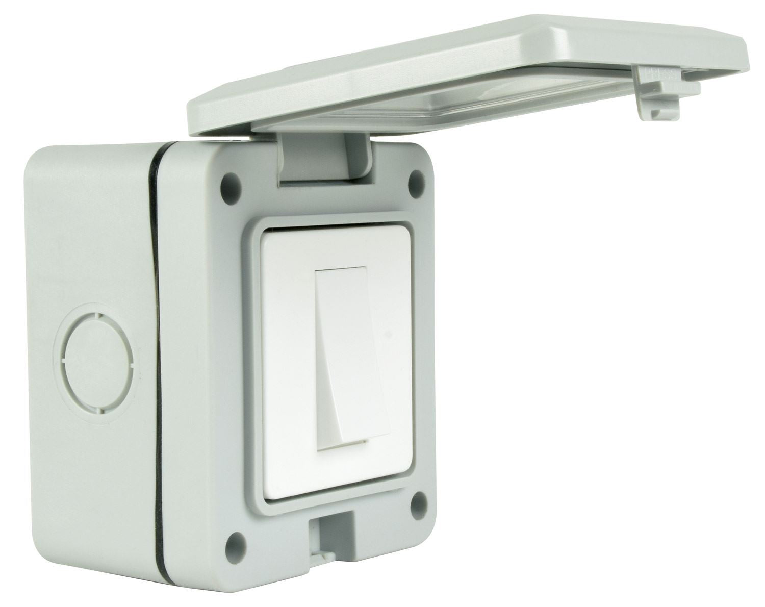 Mercury Weatherproof 1 Gang 2 Way Outdoor IP55 External Switch for Wall Light Garden