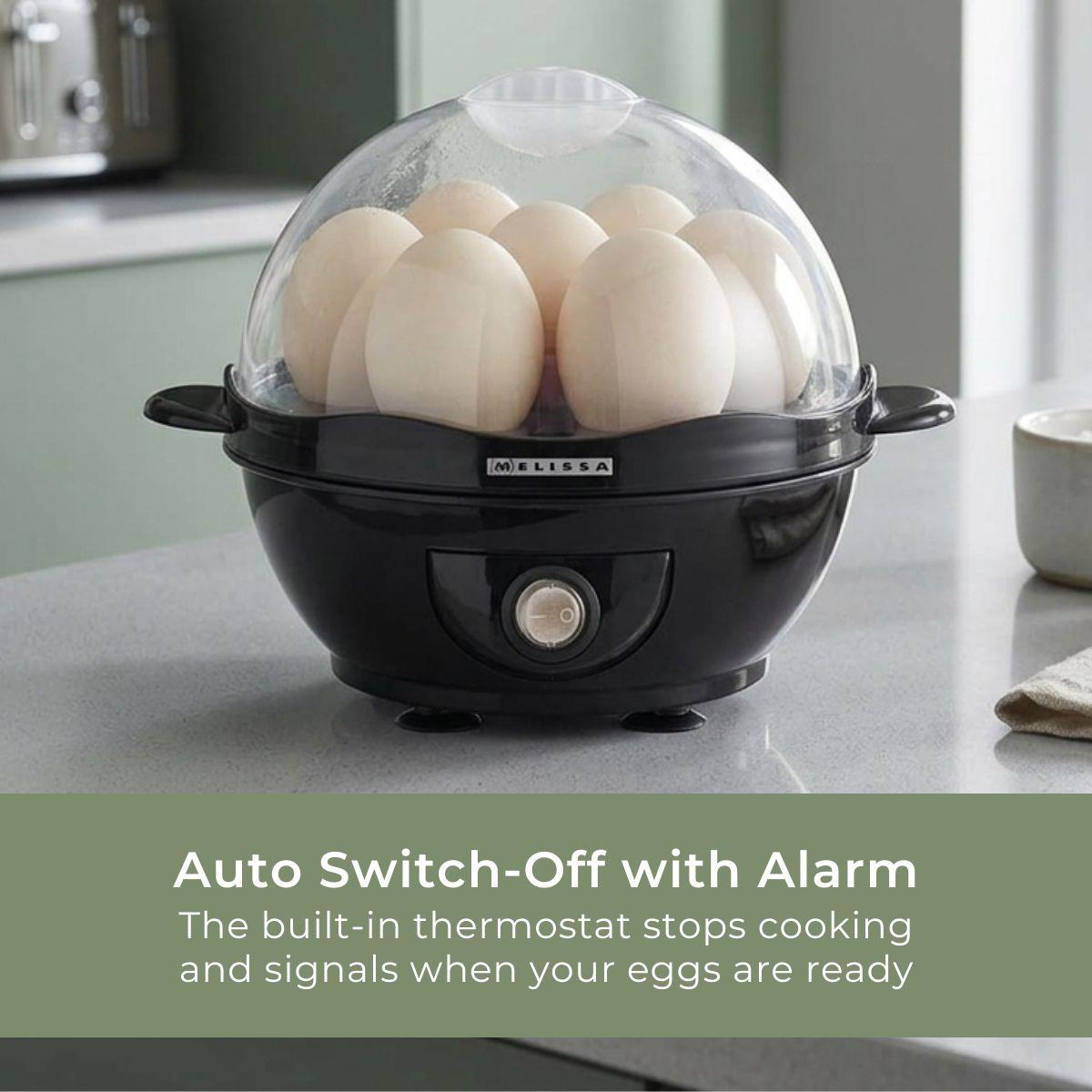 MELISSA Electric Egg Boiler Steamer for Eggs 360W Automatic Egg Boiler Electronic Omelette Maker Poacher for 7 Soft, Medium & Hard Boiled Eggs