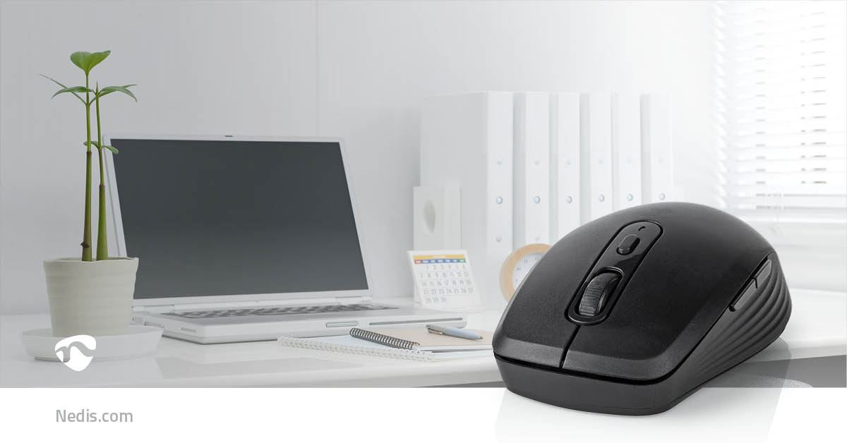 Nedis Mouse | Wireless | 800 / 1200 / 1600 dpi | Adjustable DPI | Number of buttons: 6 | Right-Handed