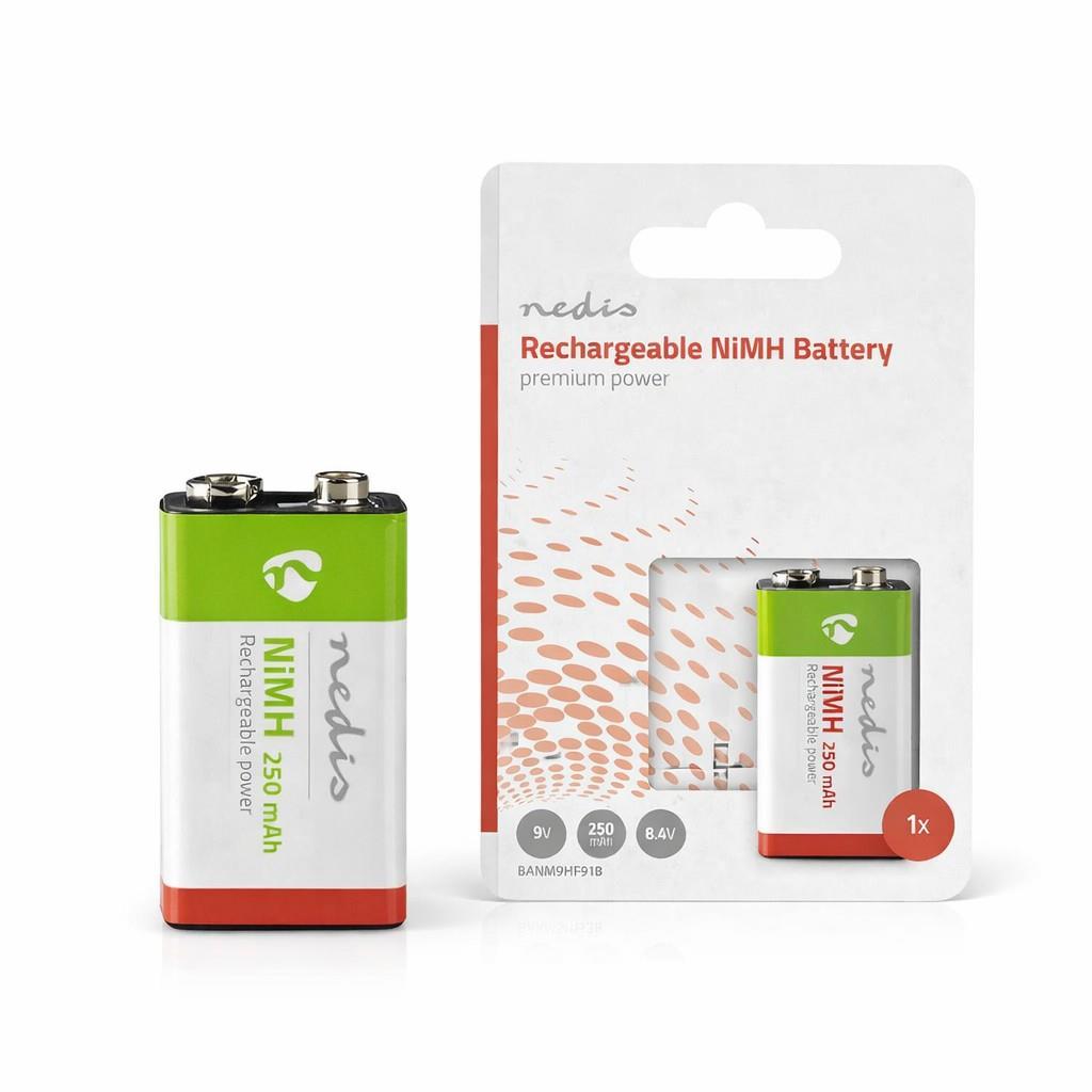 Nedis E-Block Rechargeable NiMH Battery | 8.4 V DC | 250 mAh | Precharged | 1-Pack | 6LR61