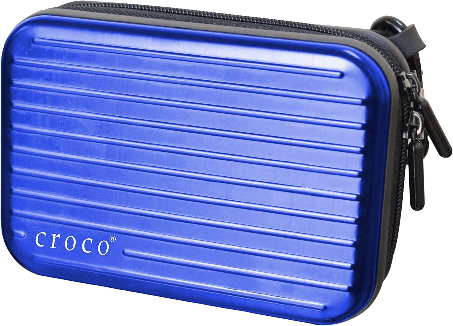 Croco  "Flight" Alumininim Universal Digital Camera Hard Case Pouch Bag - Blue