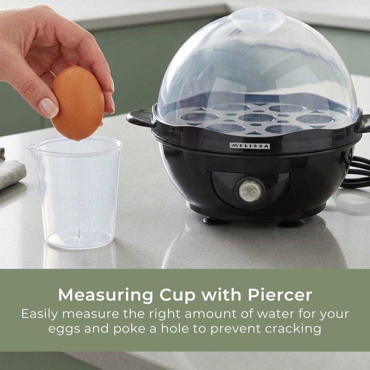 MELISSA Electric Egg Boiler Steamer for Eggs 360W Automatic Egg Boiler Electronic Omelette Maker Poacher for 7 Soft, Medium & Hard Boiled Eggs